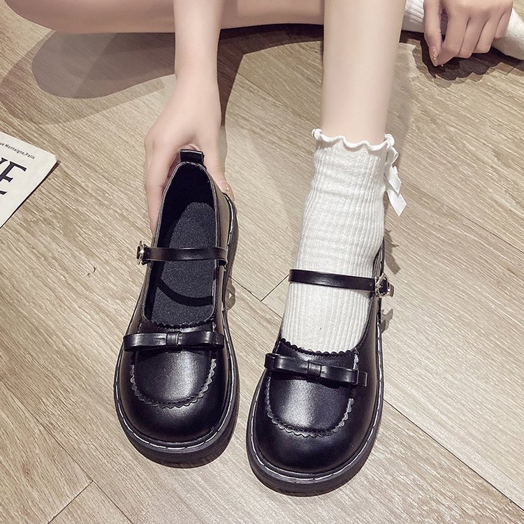 Giày Mary Jane Nữ Đính Nơ – Giày Tiểu Thư Hàn Quốc Quai Cài Dễ Phối