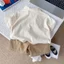 Bộ quần áo QC áo polo chất vải cotton in họa tiết động vật kèm quần kaki nâu mềm cho bé trai gồm áo và quần