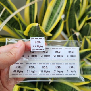 300 Tem dán hạn sử dụng in sẵn ngày dùng dán bánh ngọt, trà sữa, nước sâm, rong biển loại ngắn ngày SD, kích thước 2x2cm