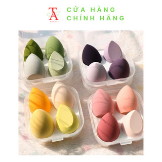 Sét 4 Bông Mút Trang Điểm Kèm Hộp Đựng Xinh Xắn