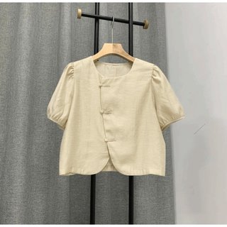 Áo đũi nữ dáng ngắn chất liệu đũi tơ thiết kế độc đáo phong cách Hàn quốc SP12