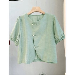 Áo đũi nữ dáng ngắn chất liệu đũi tơ thiết kế độc đáo phong cách Hàn quốc SP12