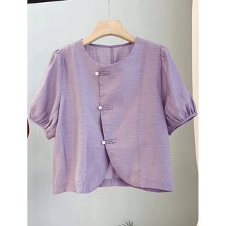 Áo đũi nữ dáng ngắn chất liệu đũi tơ thiết kế độc đáo phong cách Hàn quốc SP12