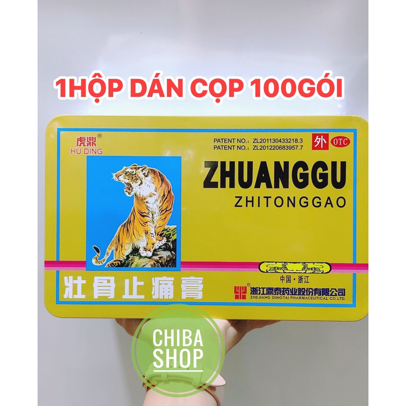Hộp 100 gói Cao dán cọp 5 chữ/7 chữ