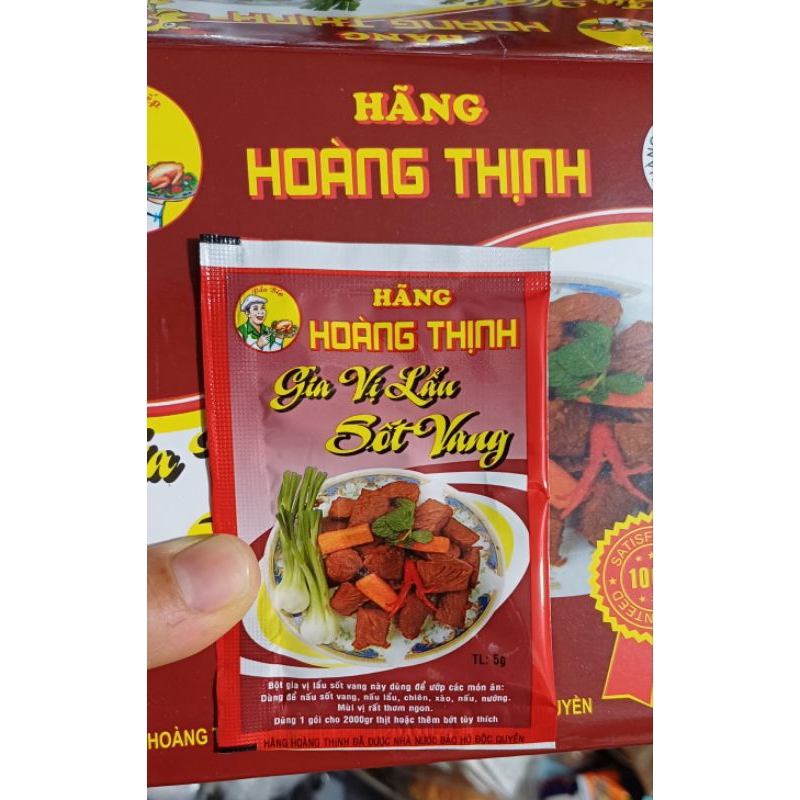 ( combo 5 gói) Gia vị lẩu sốt vang Hoàng Thịnh- gói 5gr