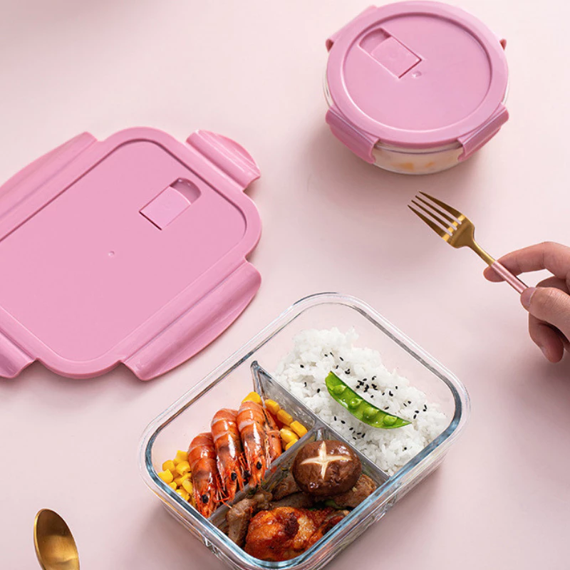 Hộp cơm thủy tinh văn phòng chia ngăn chống tràn UCHAN chịu nhiệt dùng được trong lò vi sóng SP08