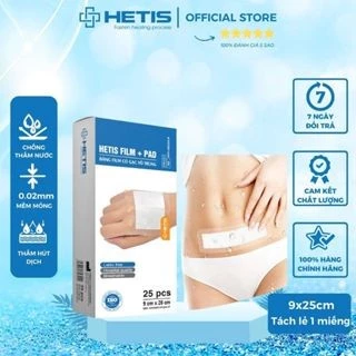 Gạc vết thương chống thấm nước có gạc vô trùng Hetis Film Pad (1 miếng)