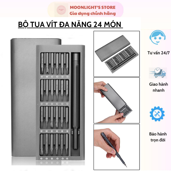 (Gía Sỉ) Bộ Tua Vít 24 Món Đa Năng, Bộ Tua Vít Nam Châm Mini Tháo Lắp Chi Tiết Điện Thoại, Máy Tính, Laptop Nhỏ Gọn