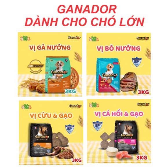 5 gói thức ăn chó ganador chó lớn gói 400gr