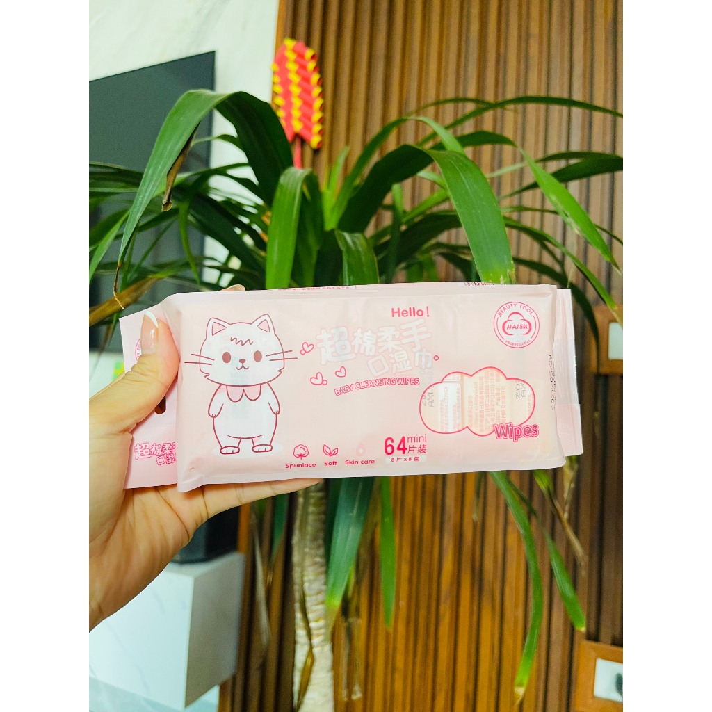 1 gói trong có 8 túi khăn giấy ướt mini tiện dụng,Khăn Ướt Đa Năng Du Lịch Dùng Được Cho Trẻ Em