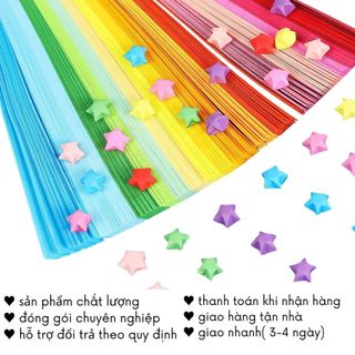 Giấy Gấp Sao Nhiều Màu Xếp 90 Tờ Thủ Công Làm Hoa Giấy Origami Quà Handmade Timo QT40
