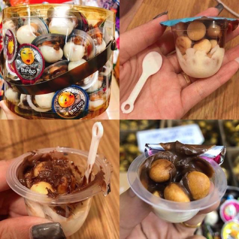 Hũ 100 cái Bánh Crunch Bánh quy bi sốt Socola Sữa