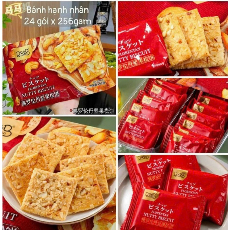 Bánh Ngói Hạnh Nhân MaMaMa Đài Loan Gói 256g Ăn Kiêng Giảm Cân