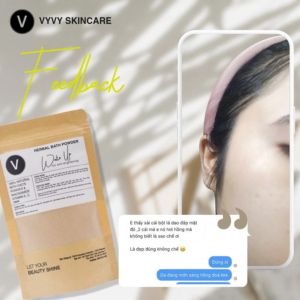 Ảnh Bột tắm lá dao thiên nhiên herbal bath powder Wake Up sạch mềm sáng khỏe da vyvyhaircare V 120gr / 480gr 3
