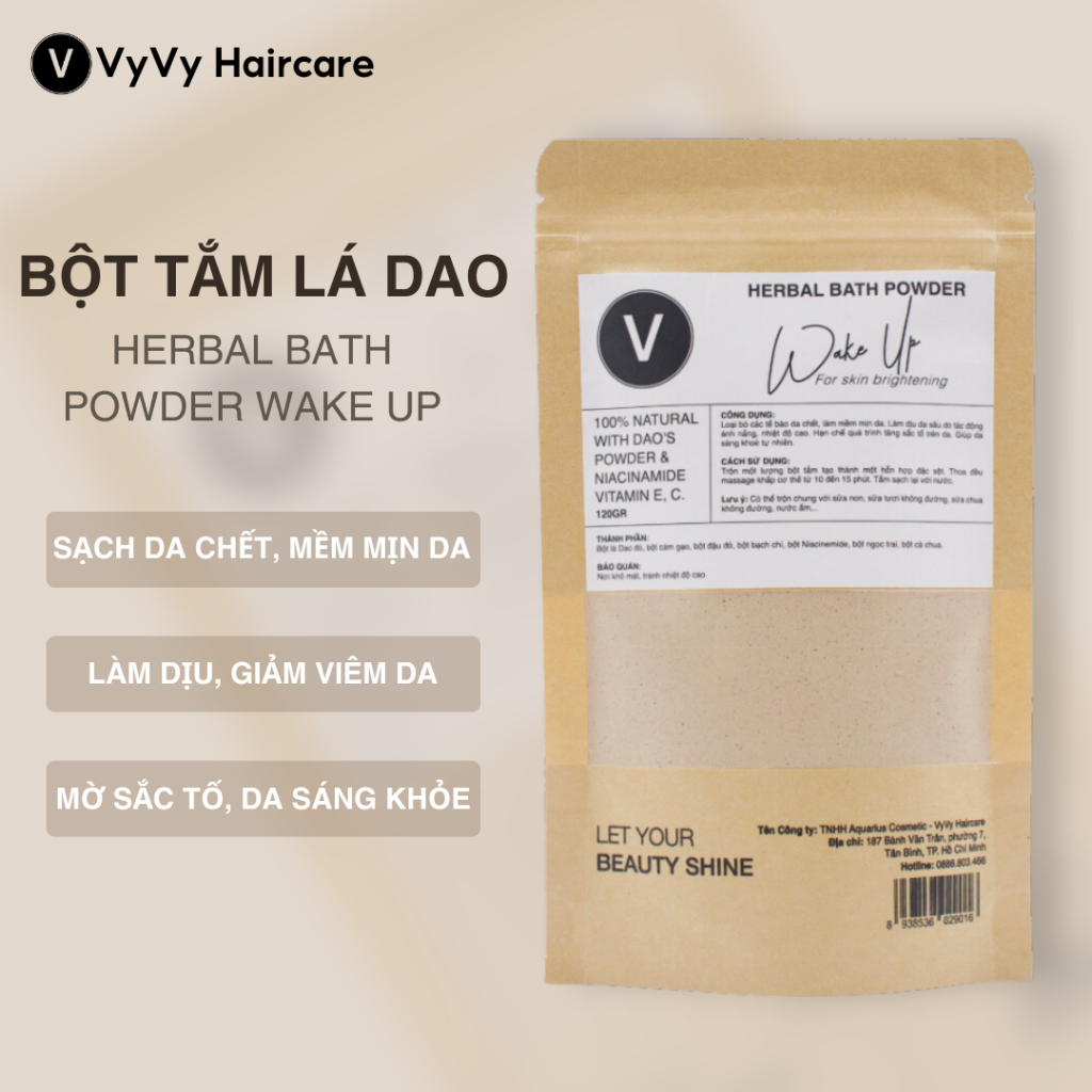Ảnh Bột tắm lá dao thiên nhiên herbal bath powder Wake Up sạch mềm sáng khỏe da vyvyhaircare V 120gr / 480gr 1