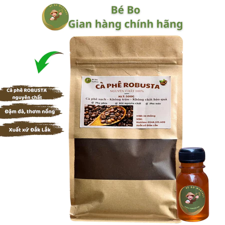Cà phê nguyên chất Robusta rang mộc Đắk Lắk Bé Bo [500G - 1KG]