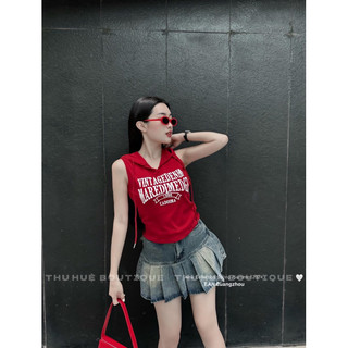 QCL1 A7601 Áo pull chữ sát nách có mũ freesz hottrend