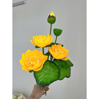 Hoa sen búp việt 3 bông cao cấp- cây hoa giả