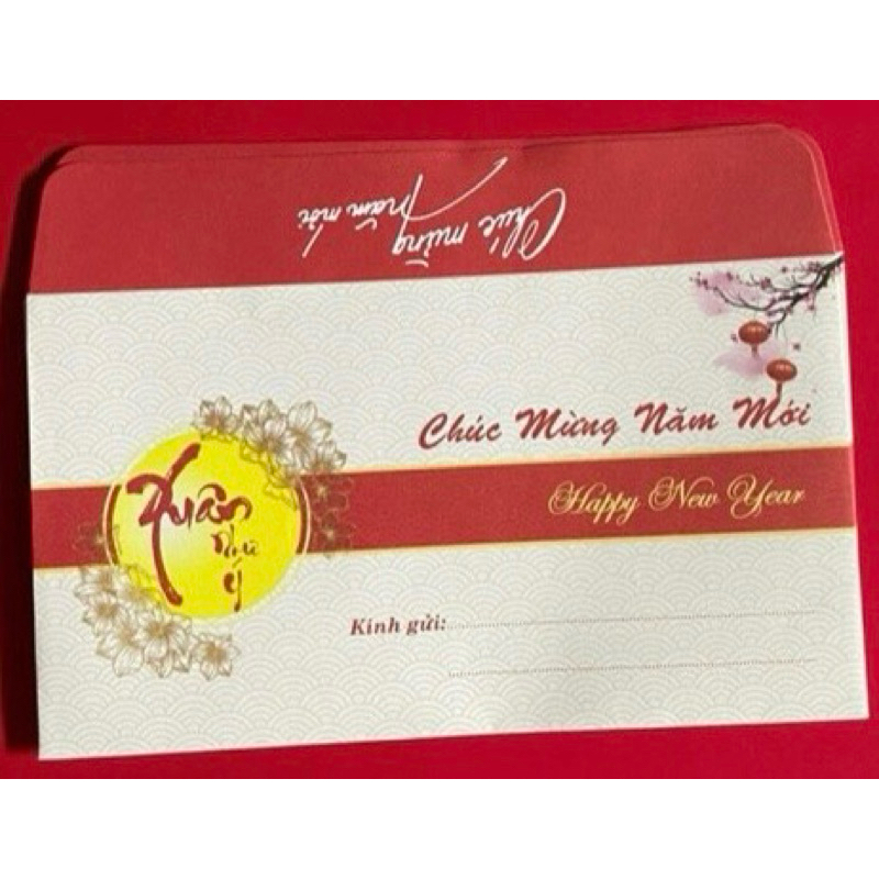 PHONG BÌ CHÚC TẾT KÍCH THƯỚC 10,5x18,5CM TẬP 100 CÁI - VPP QUỐC HUY.