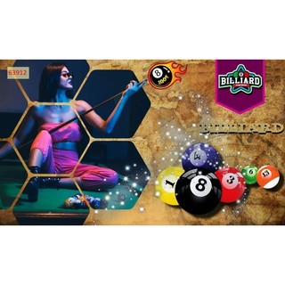 Tranh trang trí quán bi-a, quán billiards, club bida tranh 3D dán tường in trên chất liệu vải lụa(shop tặng kèm keo dán)