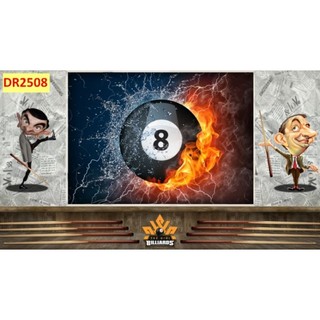 Tranh trang trí quán bi-a, quán billiards, club bida tranh 3D dán tường in trên chất liệu vải lụa(shop tặng kèm keo dán)
