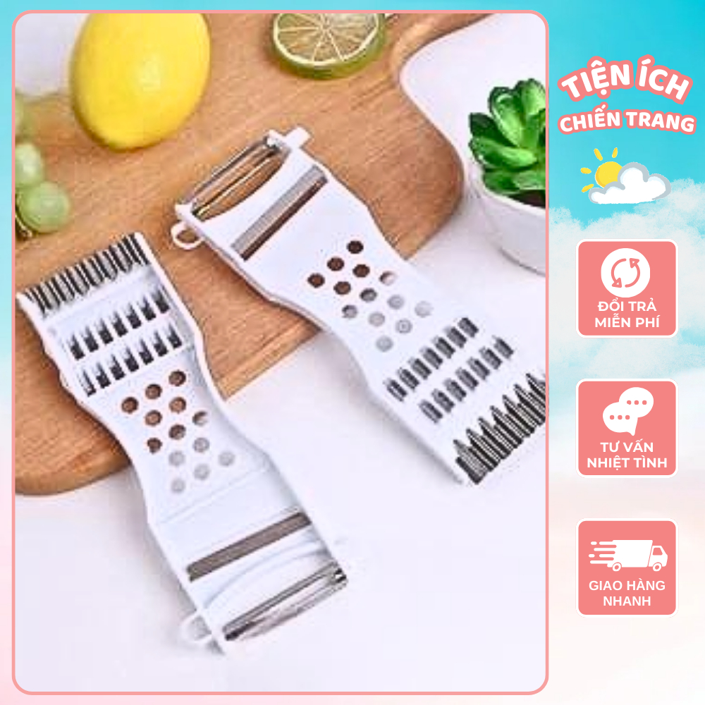 Dao nạo, dao nạo vỏ hoa quả, dao nạo rau củ đa năng lưỡi cạo sắc bén, kết hợp dao cắt sóng, thái sợi con chì