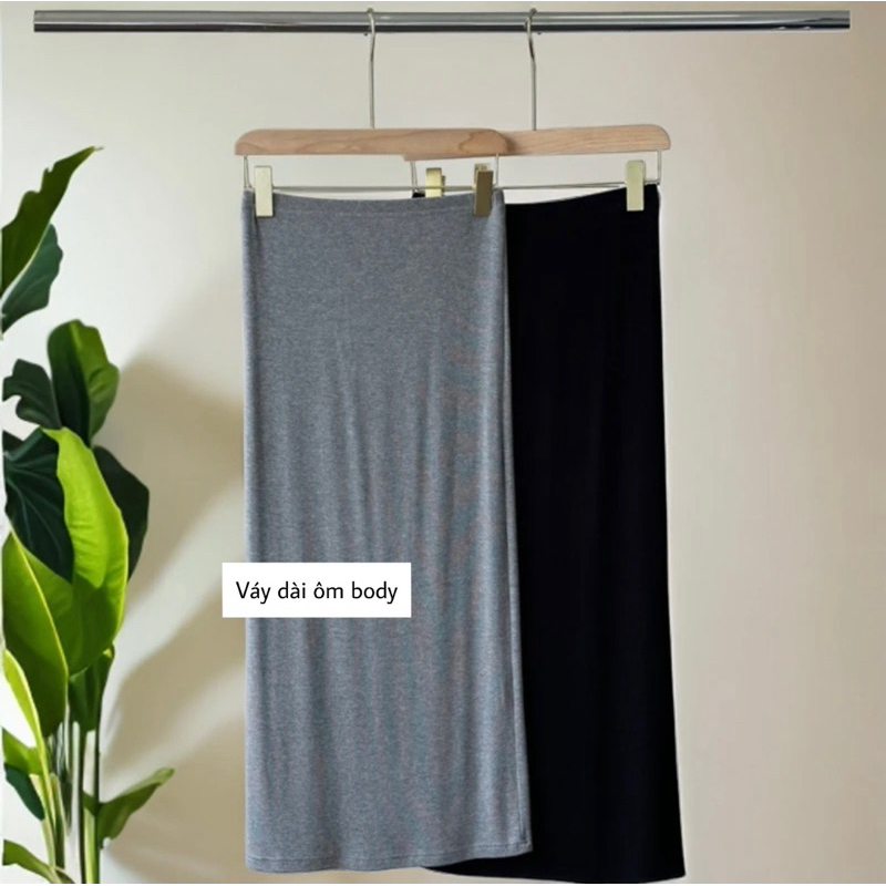 Chân Váy Bầu Body dài, chất thun tăm mềm co dãn 4 chiều