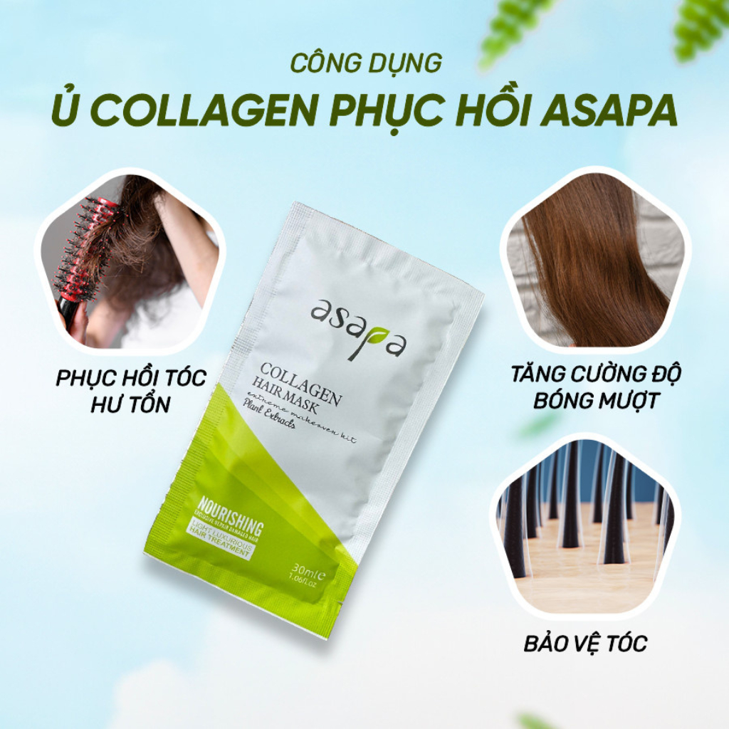 Kem ủ Collagen Keratin phục hồi tóc hư tổn Asapa 30ml