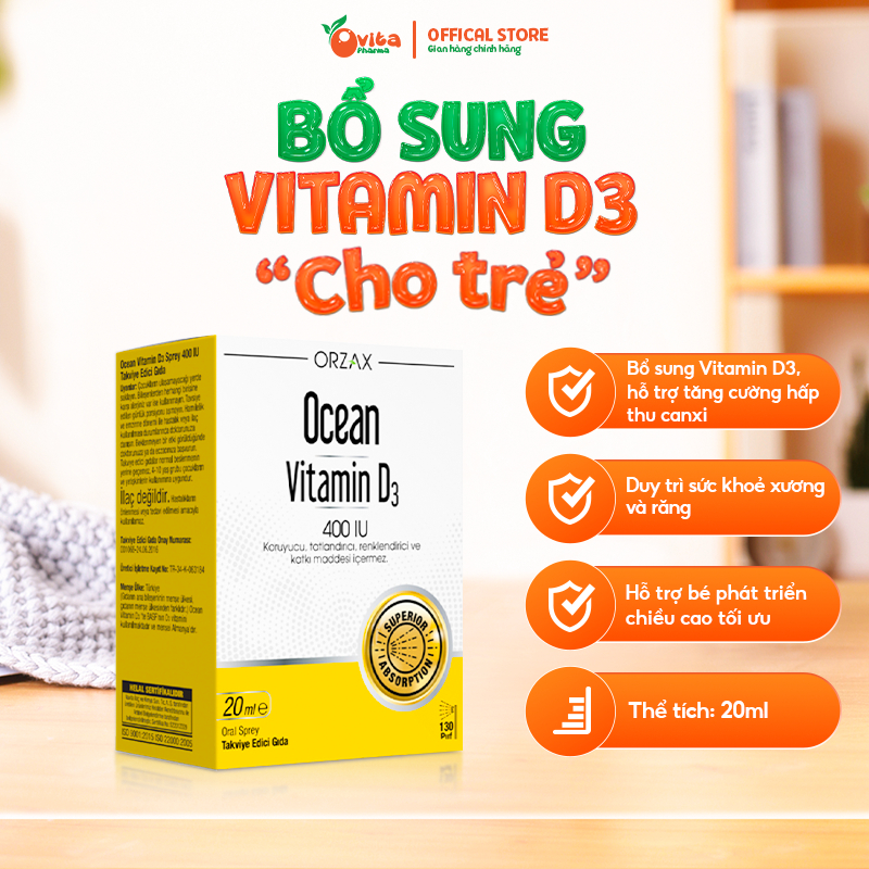 Vitamin D3 Ocean - D3 thuần cho bé, dạng xịt/nhỏ giọt dễ sử dụng, bé ...