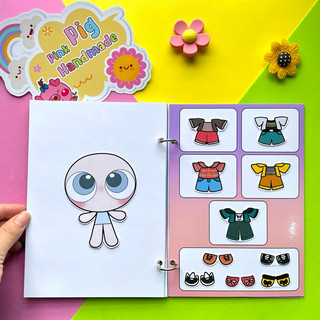 Đồ chơi bóc dán búp bê bọ rùa và mèo con - 3 búp bê, 5 nhân vật - Pighandmade