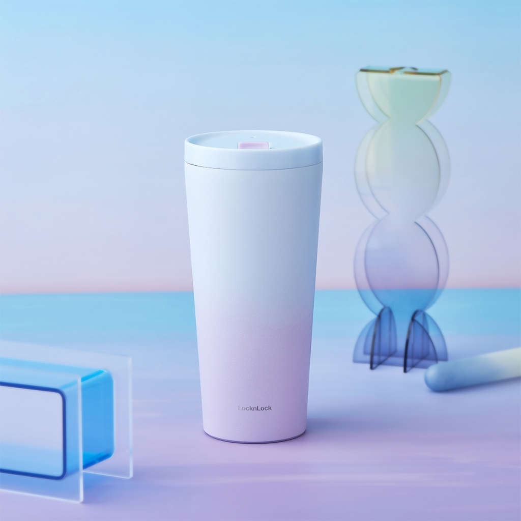 Ly giữ nhiệt LocknLock 540ml nắp trượt LHC4279VOL đế silicone chống trượt - K-MALL