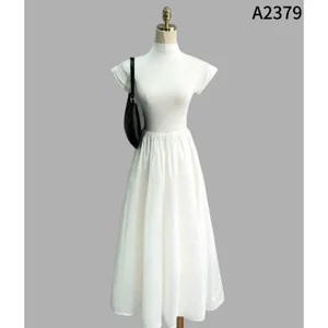 Đầm thun phối lụa cho các nàng dự tiệc sang chảnh A2379