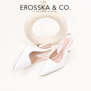 Erosska - Giày cao gót mũi nhọn kiểu dáng đơn giản thanh lịch màu trắng cao 7cm - EH042