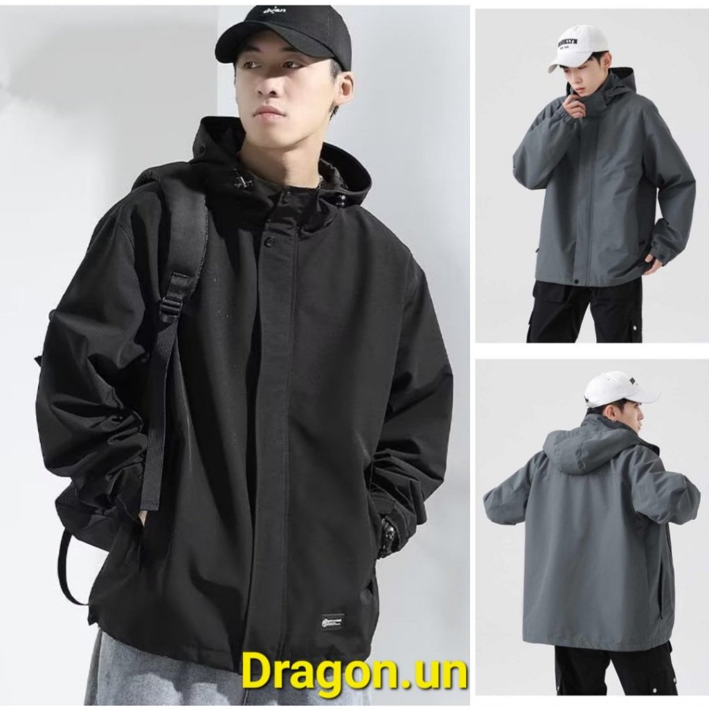[ DRAGON.UN ] ÁO KHOÁC NAM , Áo Khoác Dù Nam-Nữ,Khoác Gió chống nắng 2 lớp dày dặn có túi trong và có nón rộng.