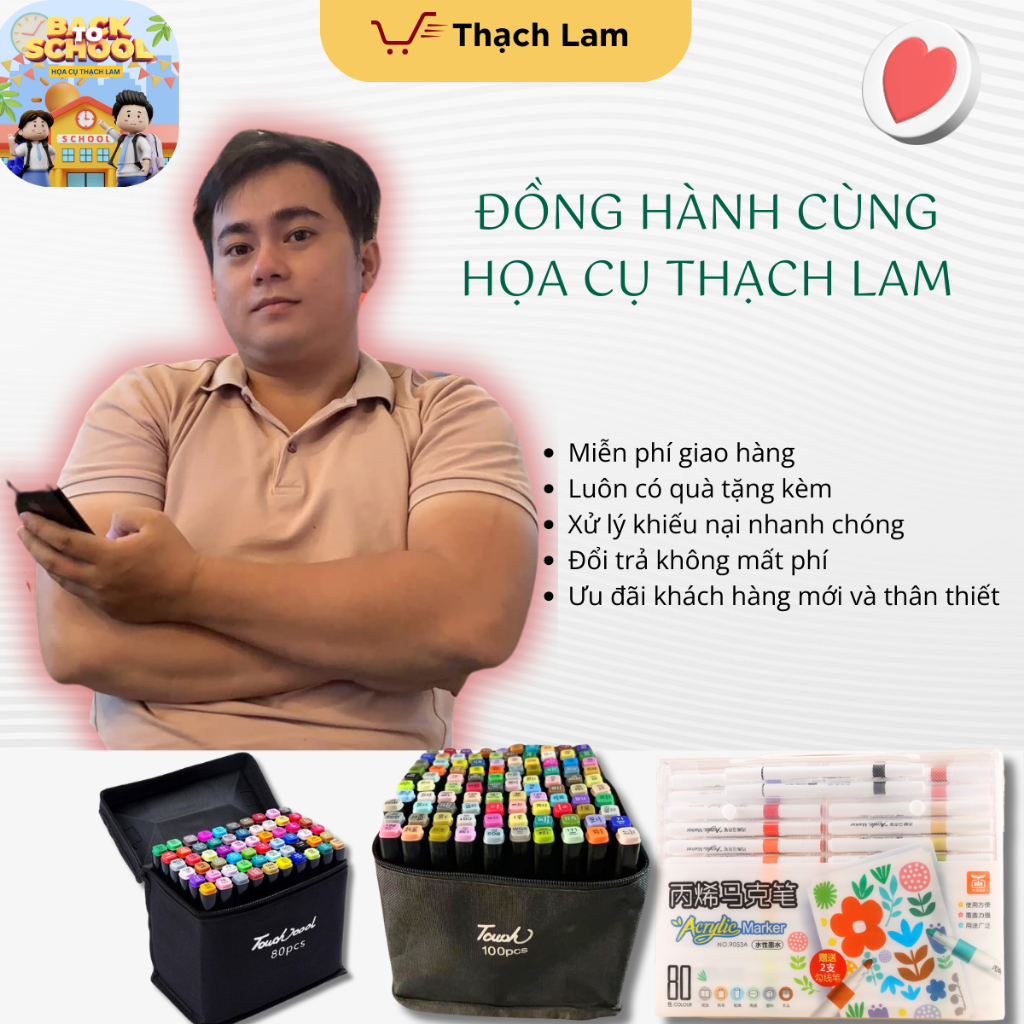 [Cào là có quà]Bút Màu Marker Touch Bộ 100 Màu Sắc Đa Dạng - Bút Màu Dạ Vẽ Tranh