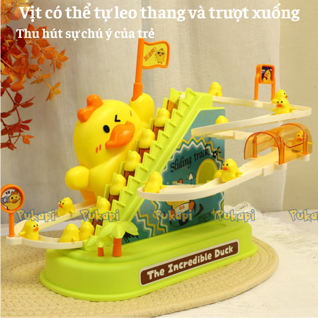 Bộ Đồ Chơi Vịt Leo Thang Có 2 Đường Hầm Vịt Leo Cầu Thang Có Đèn Nhạc Phiên Bản Nâng Cấp  - Đồ Chơi Cho Bé PUKAPI