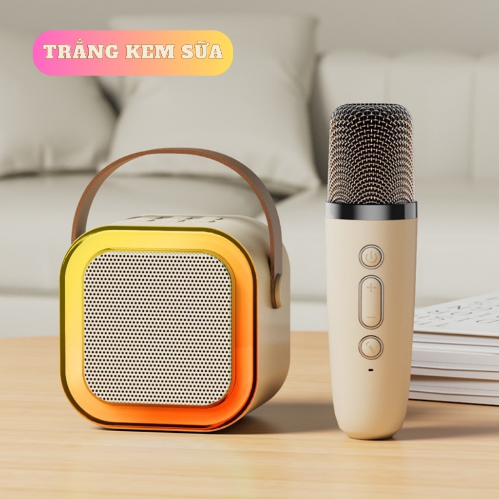 Loa Bluetooth Karaoke Mini K12 kèm mic không dây công suất 10W