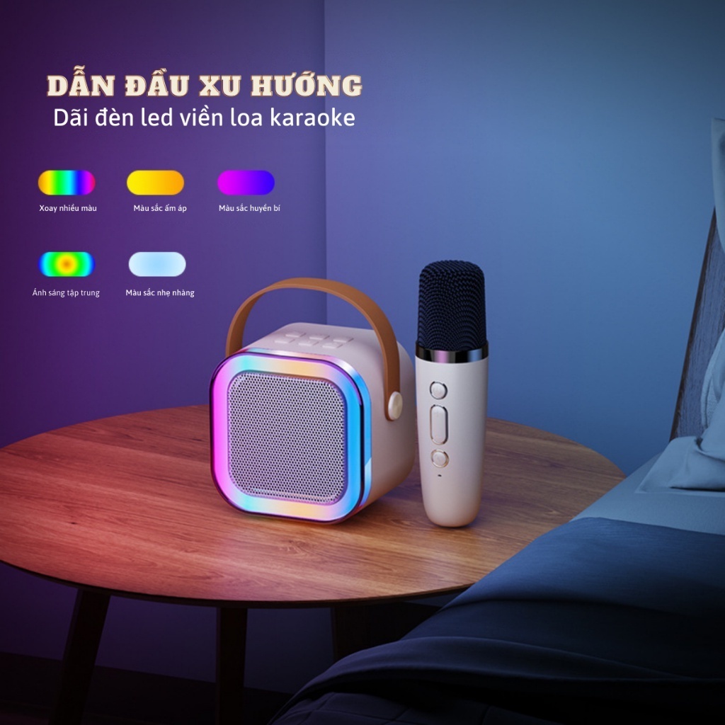 Loa Bluetooth Karaoke Mini K12 kèm mic không dây công suất 10W
