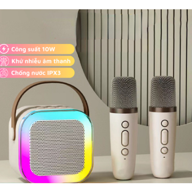 Loa Bluetooth Karaoke Mini K12 kèm mic không dây công suất 10W