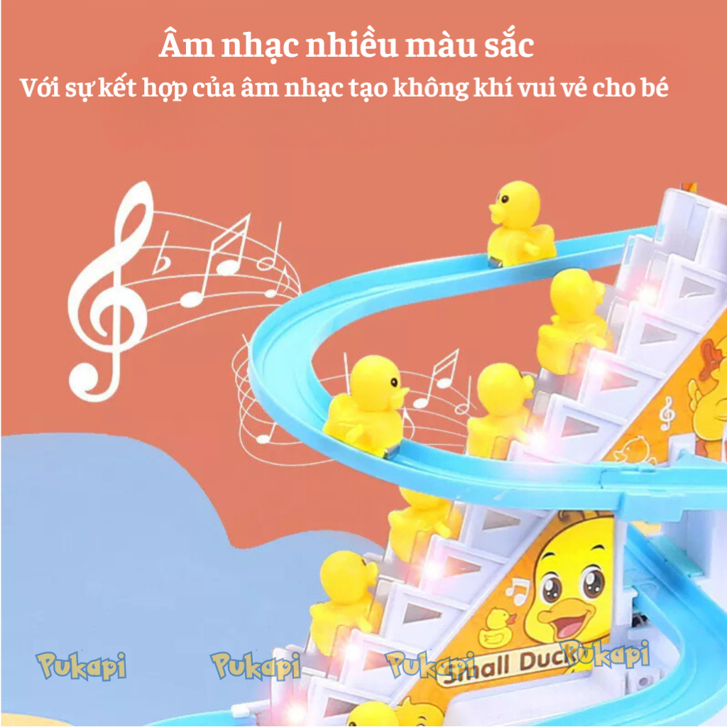 Đồ Chơi Vịt Leo Cầu Thang Đồ Chơi Con Vịt Leo Cầu Thang 12 Vịt Doremon Kitty Cầu Trượt Vịt Vàng-Đồ Chơi Cho Bé PUKAPI