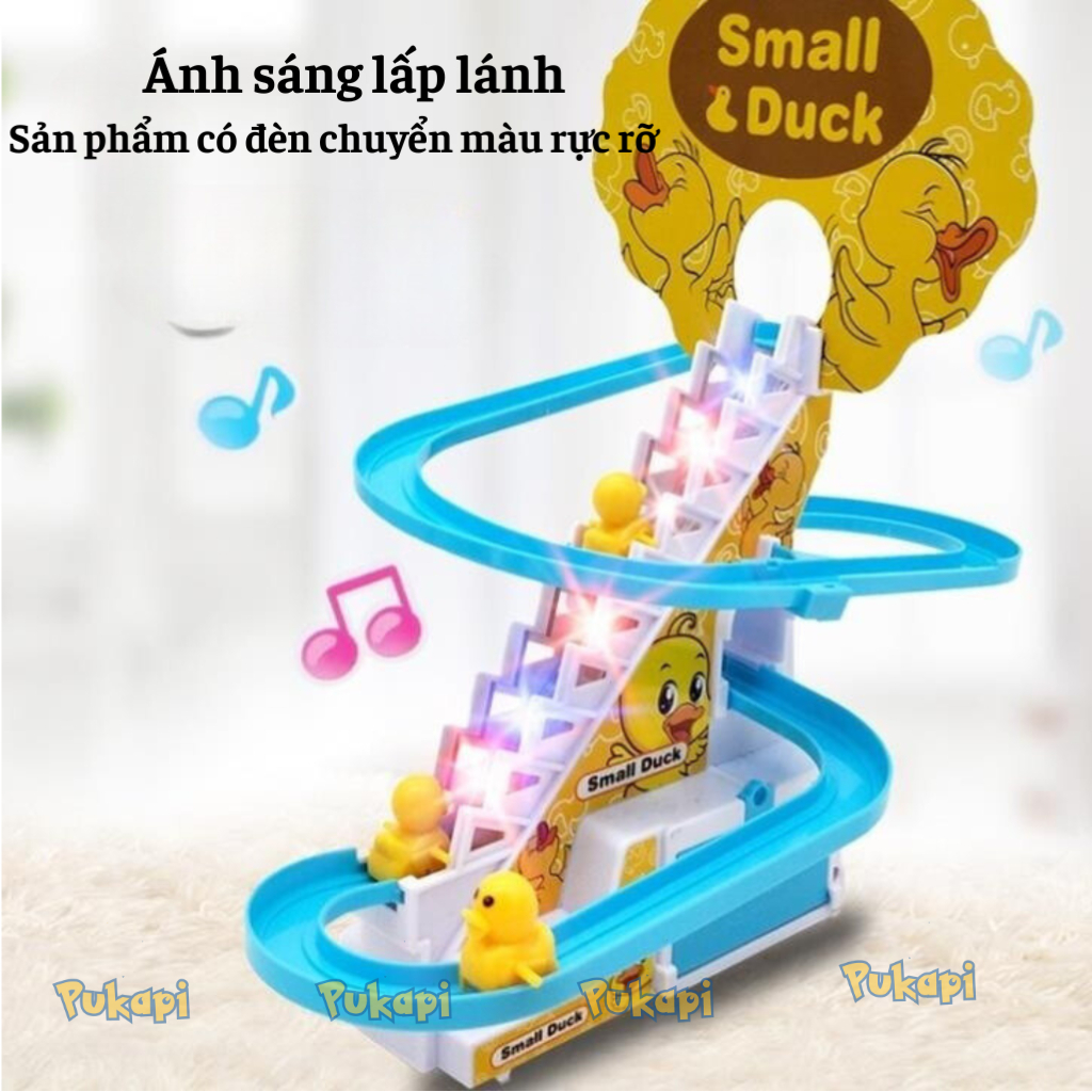 Đồ Chơi Vịt Leo Cầu Thang Đồ Chơi Con Vịt Leo Cầu Thang 12 Vịt Doremon Kitty Cầu Trượt Vịt Vàng-Đồ Chơi Cho Bé PUKAPI