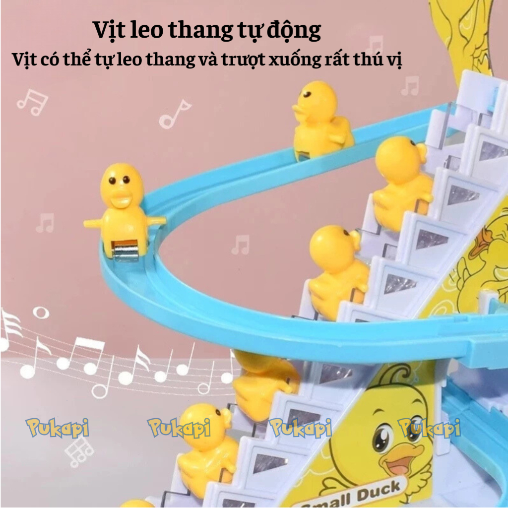 Đồ Chơi Vịt Leo Cầu Thang Đồ Chơi Con Vịt Leo Cầu Thang 12 Vịt Doremon Kitty Cầu Trượt Vịt Vàng-Đồ Chơi Cho Bé PUKAPI