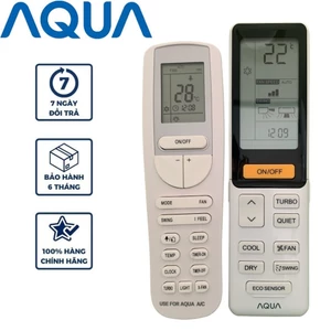 Điều khiển điều hoà Aqua 2 chiều hàng chính hãng, Remote máy lạnh aqua 2 ngựa các dòng 9000-28000BTU