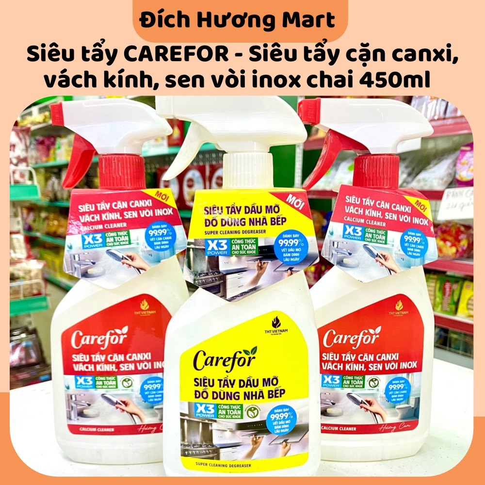 Tẩy cặn Canxi vách kính, sen vòi inox - Siêu tẩy dầu mỡ đồ dùng nhà bếp ...