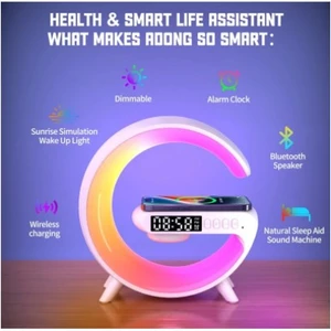 Loa Bluetooth Type G tích hợp đèn LED RGB và sạc không dây mà không cần nghe nhạc hoặc âm thanh tiêu chuẩn