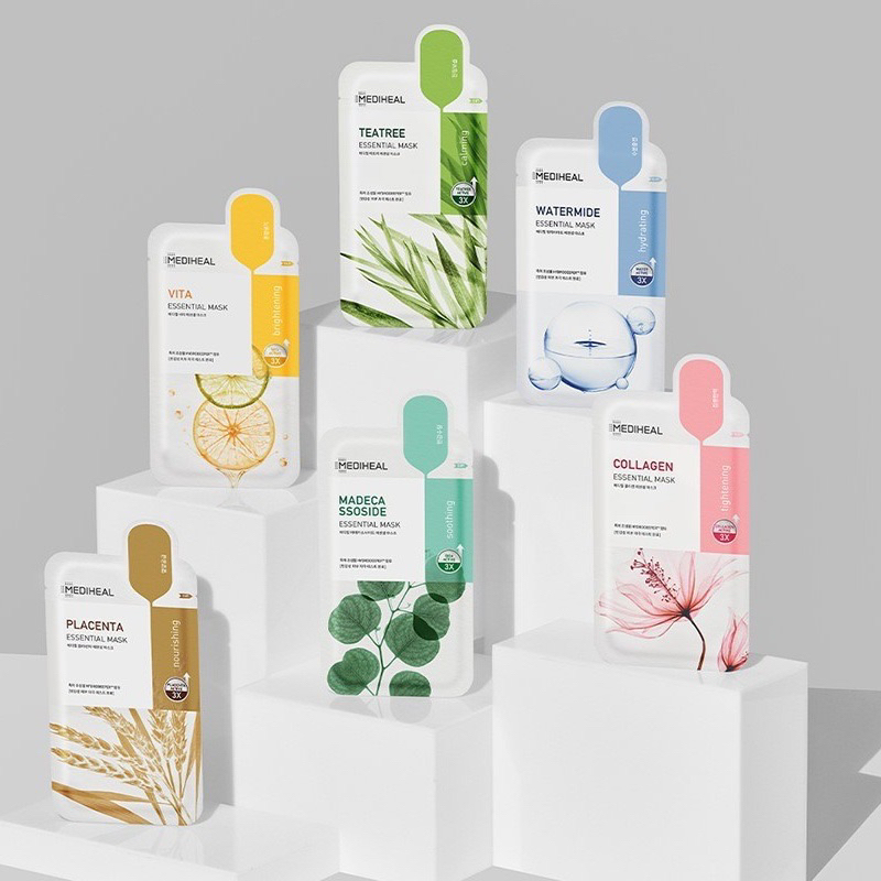Mặt nạ Mediheal essential mask dưỡng trắng mờ thâm+ mask b5 krlab phục ...