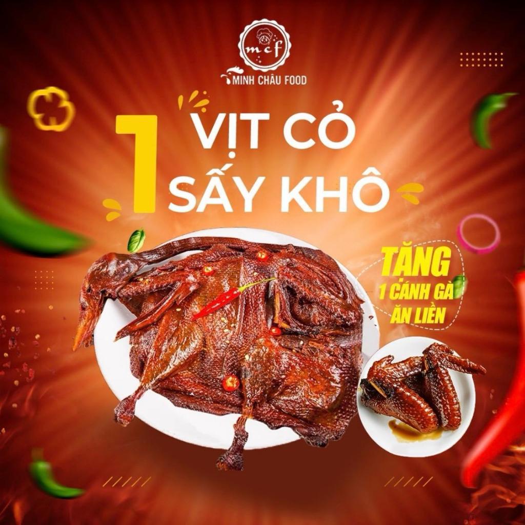 [COMBO 1 VỊT + 1 CÁNH GÀ] Vịt cỏ sấy khô sốt cay MINH CHÂU FOOD đồ ăn ...