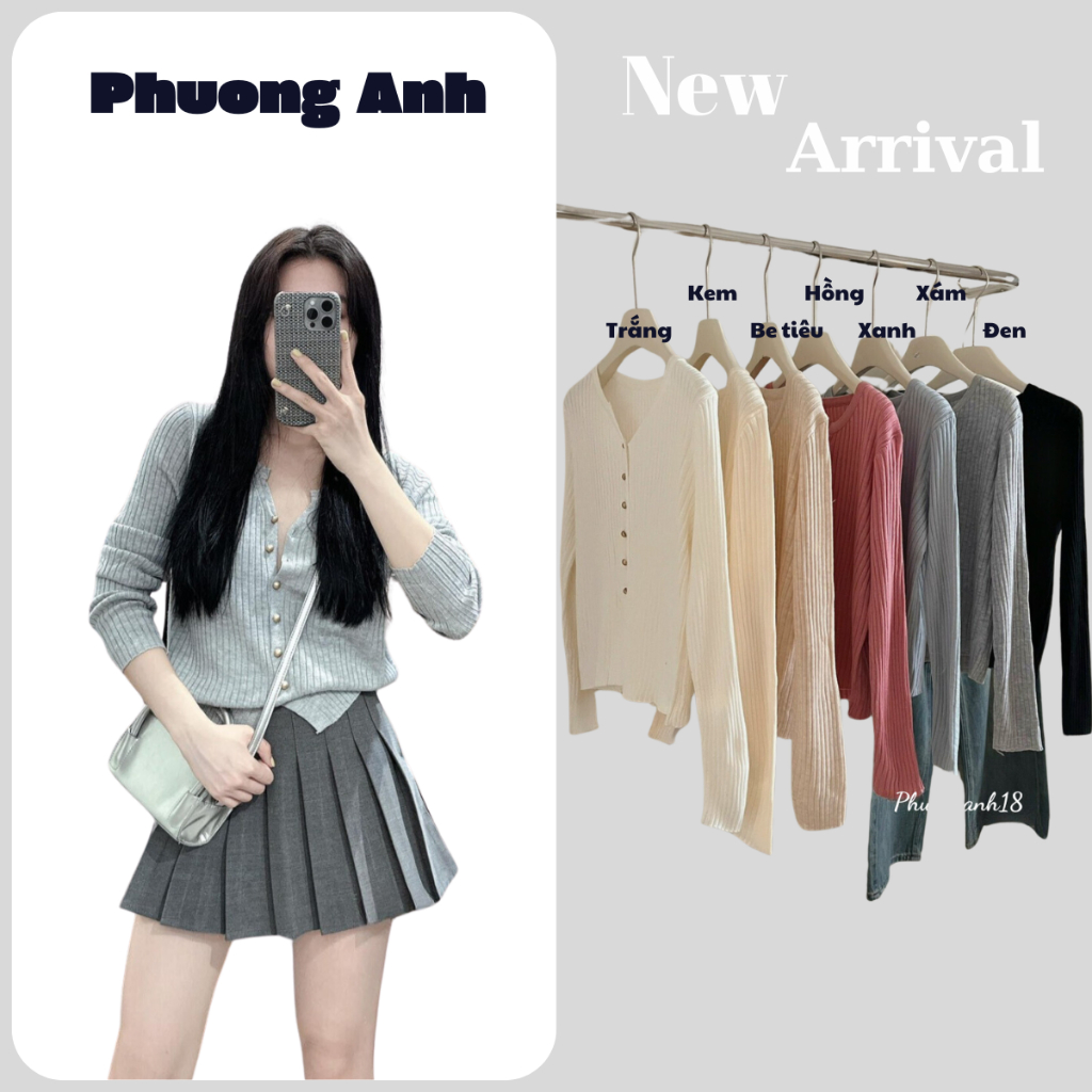 Áo khoác cardigan dệt kim cúc đồng tay dài 802