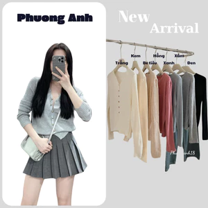 Áo khoác cardigan dệt kim cúc đồng tay dài 802