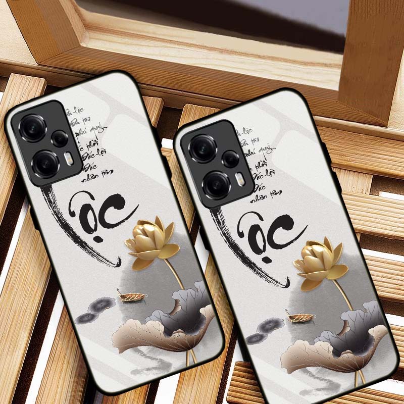 ỐP LƯNG XIAOMI REDMI NOTE 12 TURBO HÌNH 555 LƯNG KÍNH CƯỜNG LỰC CAO CẤP
